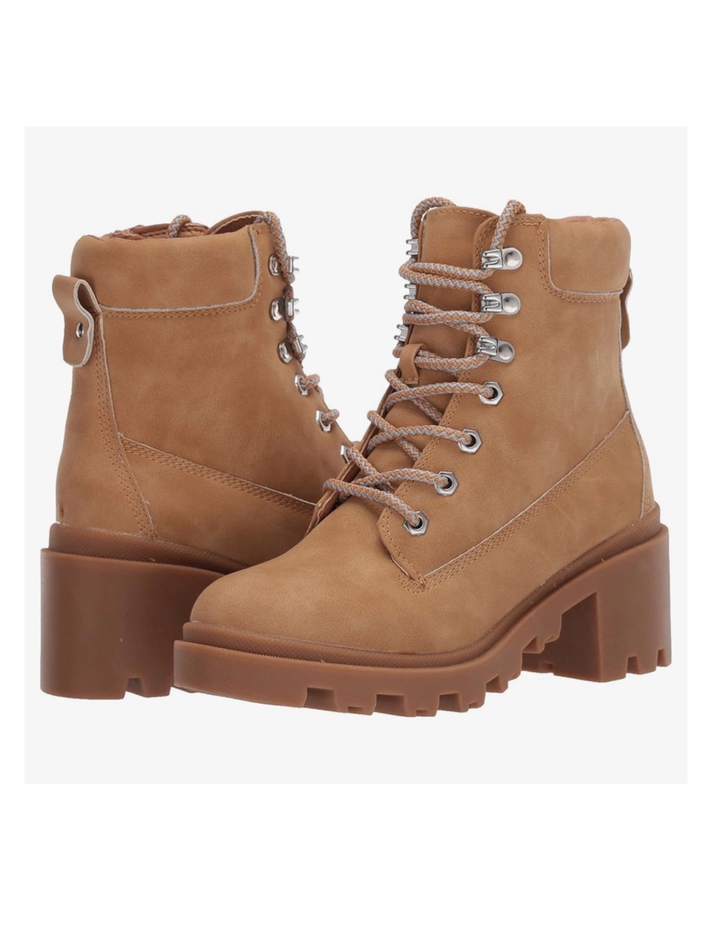 Madden Girl Dillan Tan Lace-Up Platform Hiking Boots